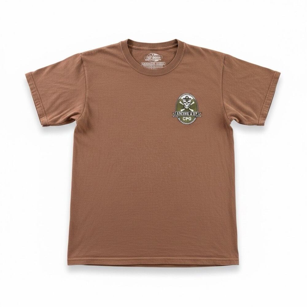 7.62 Design US Navy CPO Chief Petty Officer Anchor Up T-Shirt Medium Brown